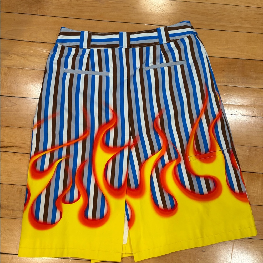 Striped Prada flame Print Skirt - Blue, brown, Yellow - Picture 2 of 2